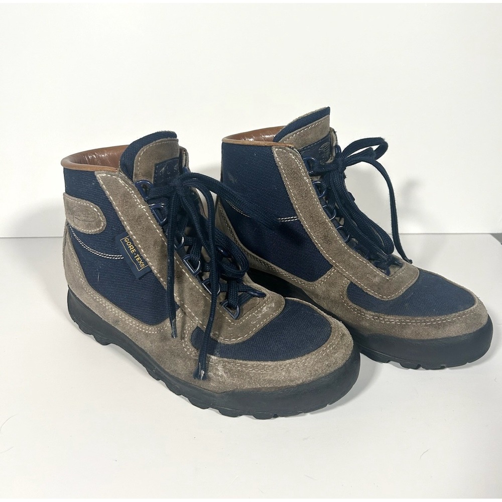 VTG Vasque Skywalk Hiking Boots 7534 Gore-Tex Women Sz 7.5 Tan Navy Gorpcore
